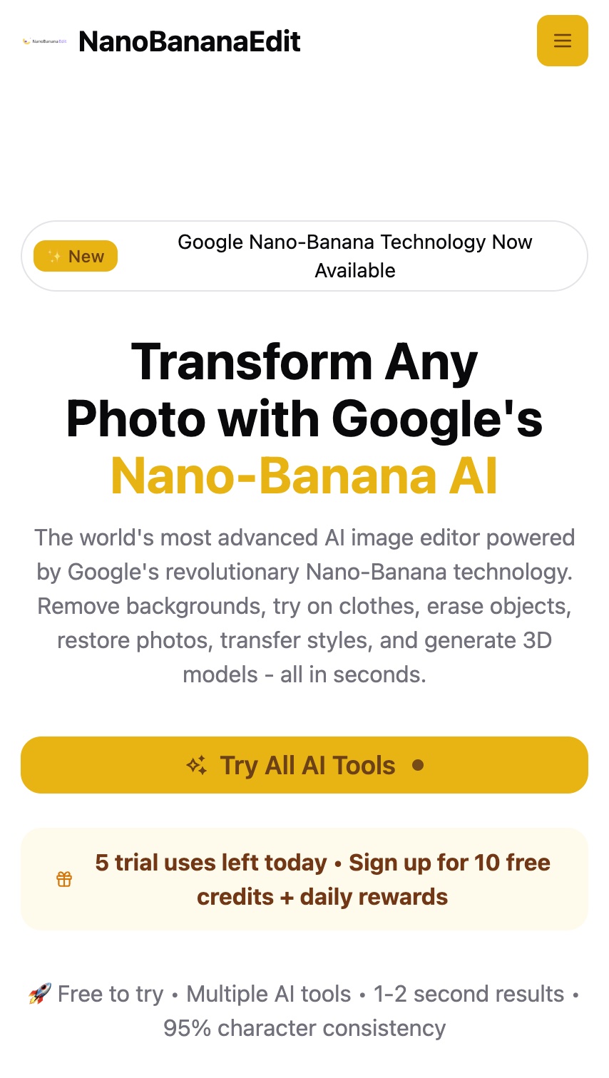 NanoBananaEdit.com Interface
